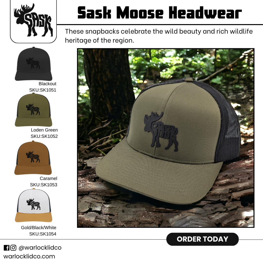 Sask Moose Snapback Hats | Warlock Lid Co | Adjustable Trucker Cap