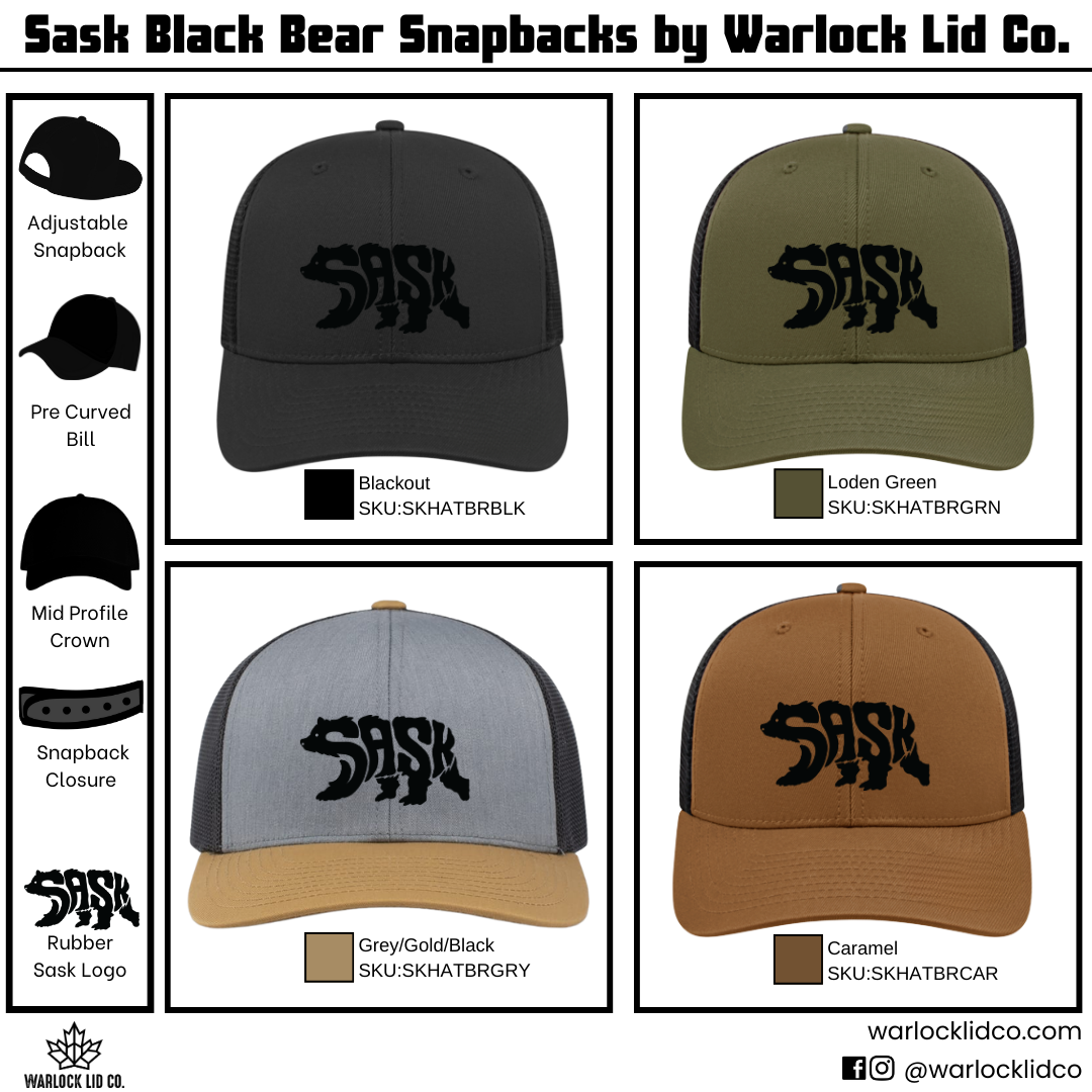 Sask Black Bear Snapback Hats