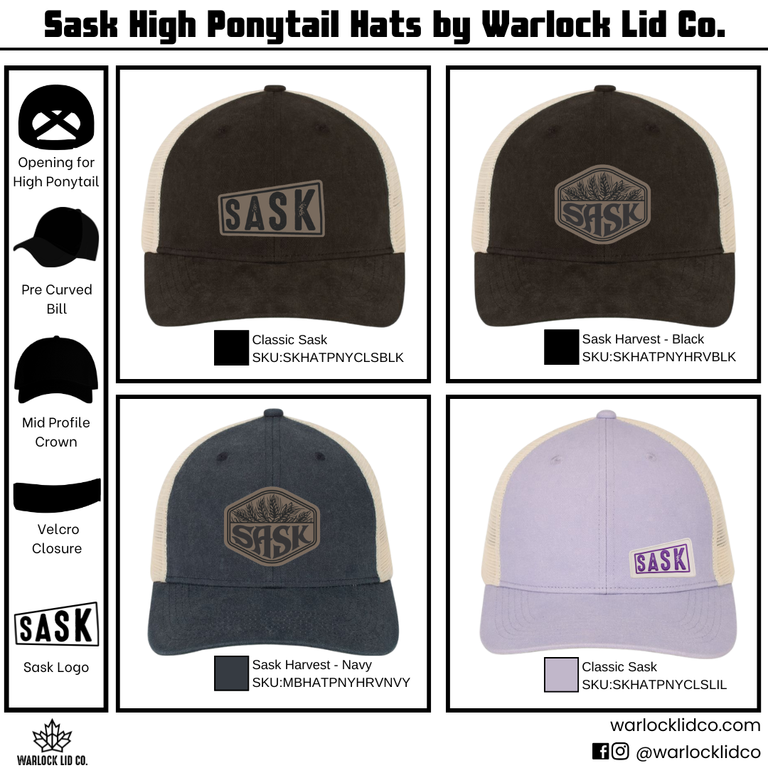 Sask Ladies High Ponytail Hats