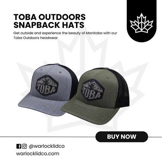 Toba Outdoors Snapback Hats  | Warlock Lid Co | Adjustable Trucker Cap