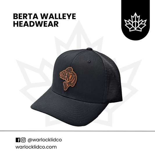 Berta Walleye Snapback Hats | Warlock Lid Co | Adjustable Leather Patch Hat