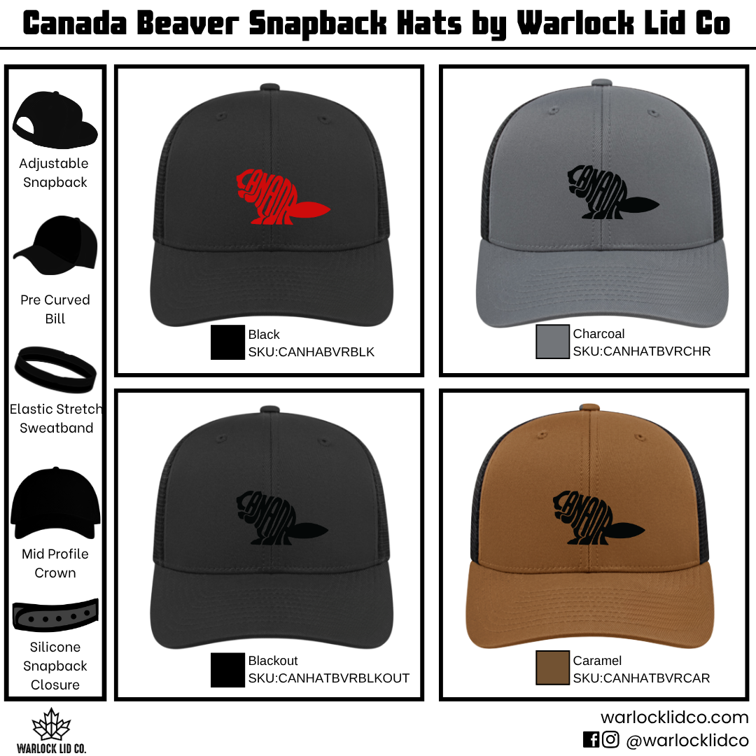 Canada Beaver Snapback Hats