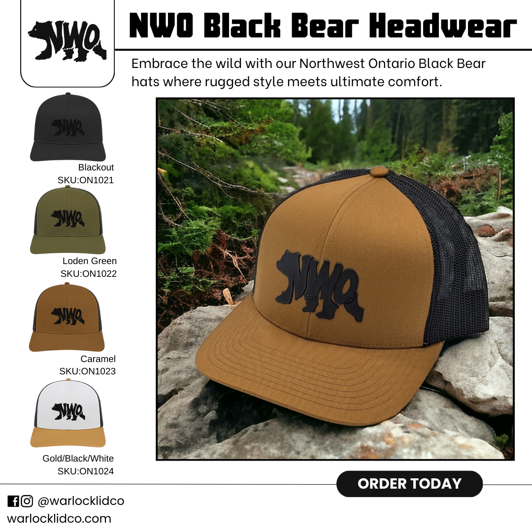 NWO Black Bear Snapback Hats | Warlock Lid Co | Northwest Ontario