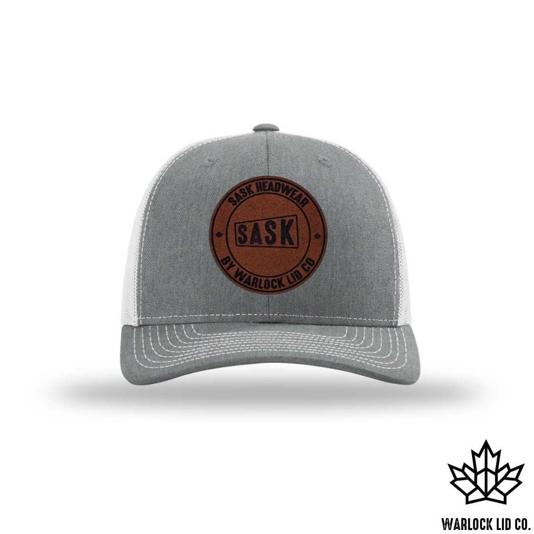 Sask Leather Patch Snapbacks | Warlock Lid Co | Adjustable trucker hat