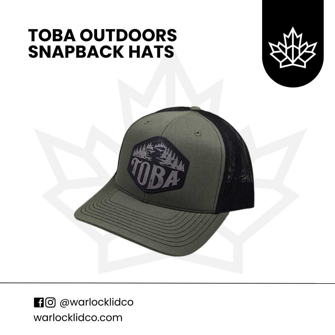 Toba Outdoors Snapback Hats  | Warlock Lid Co | Adjustable Trucker Cap