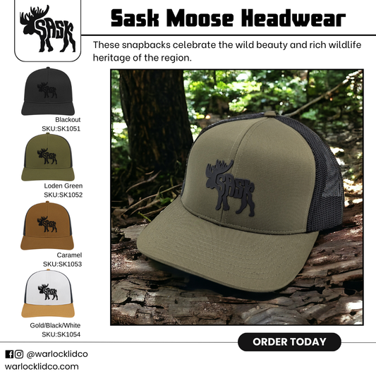 Sask Moose Snapback Hats | Warlock Lid Co | Adjustable Trucker Cap