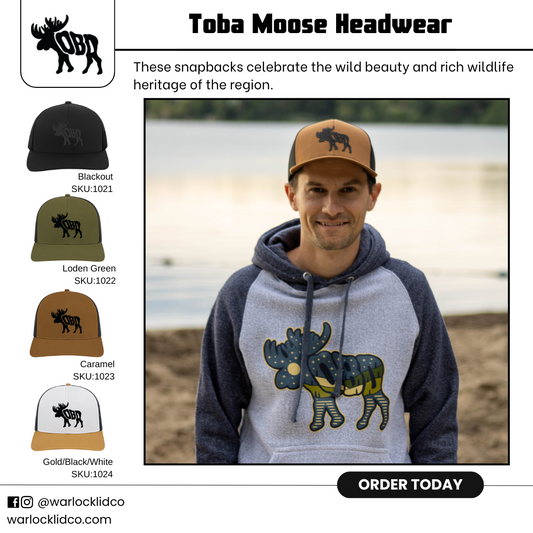 Toba Moose Snapback Hats  | Warlock Lid Co | Adjustable Cap