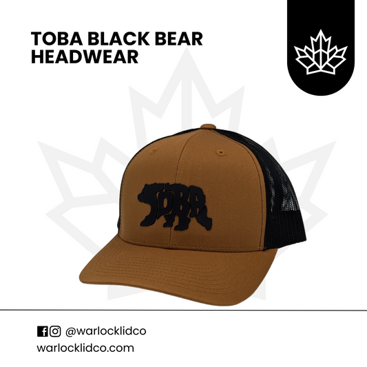 Toba Black Bear Snapback Hats  | Warlock Lid Co | Adjustable Cap