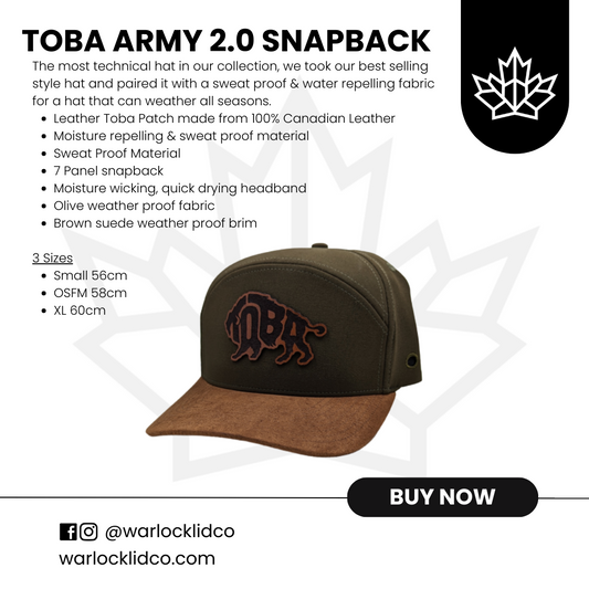 Toba Army 2.0 Hat | Warlock Lid Co | Adjustable Snapback