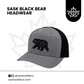 Sask Black bear Snapback Hats | Warlock Lid Co | Adjustable Trucker Cap