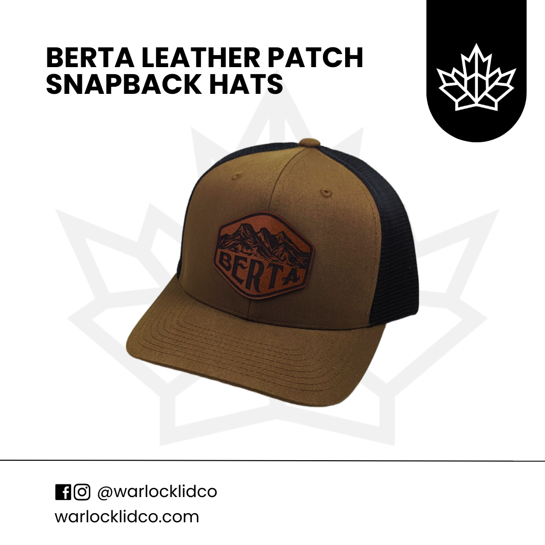 Berta Leather Patch Hats | Warlock Lid Co | Adjustable Snapback