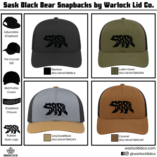 Sask Black Bear Snapback Hats