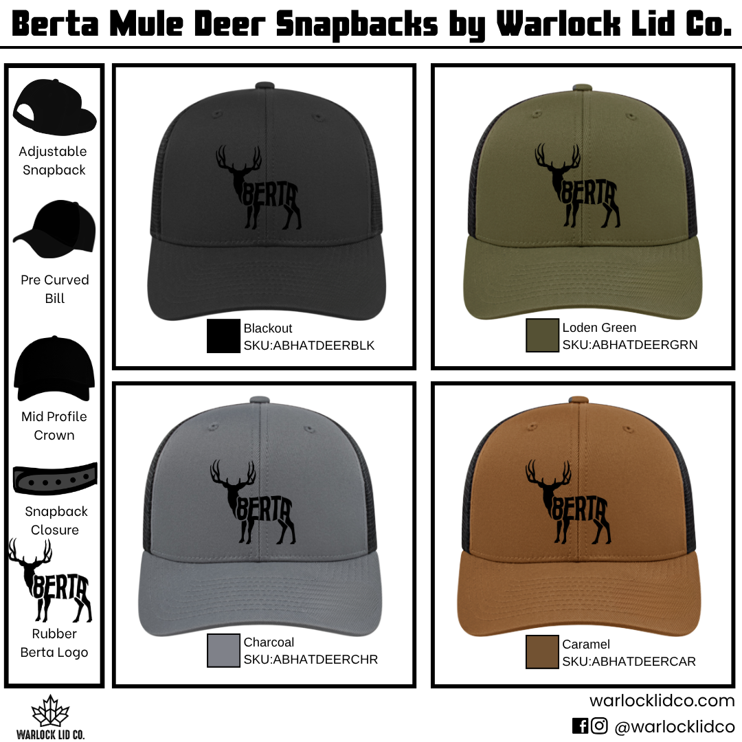 Berta Mule Deer Snapback Hats