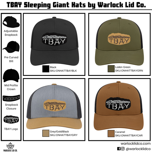 TBAY Sleeping Giant Snapback Hats
