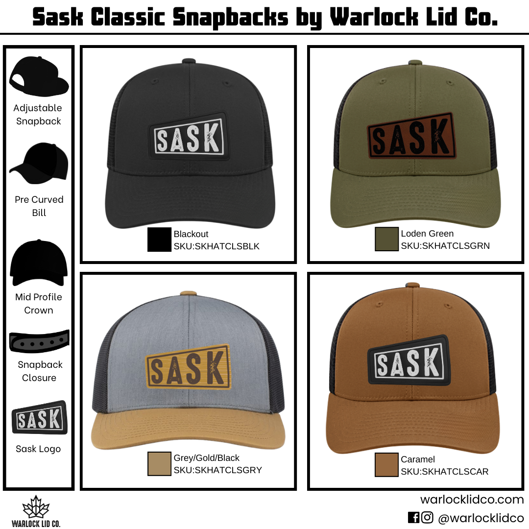 Sask Classic Snapback Hats – Warlock Lid Co