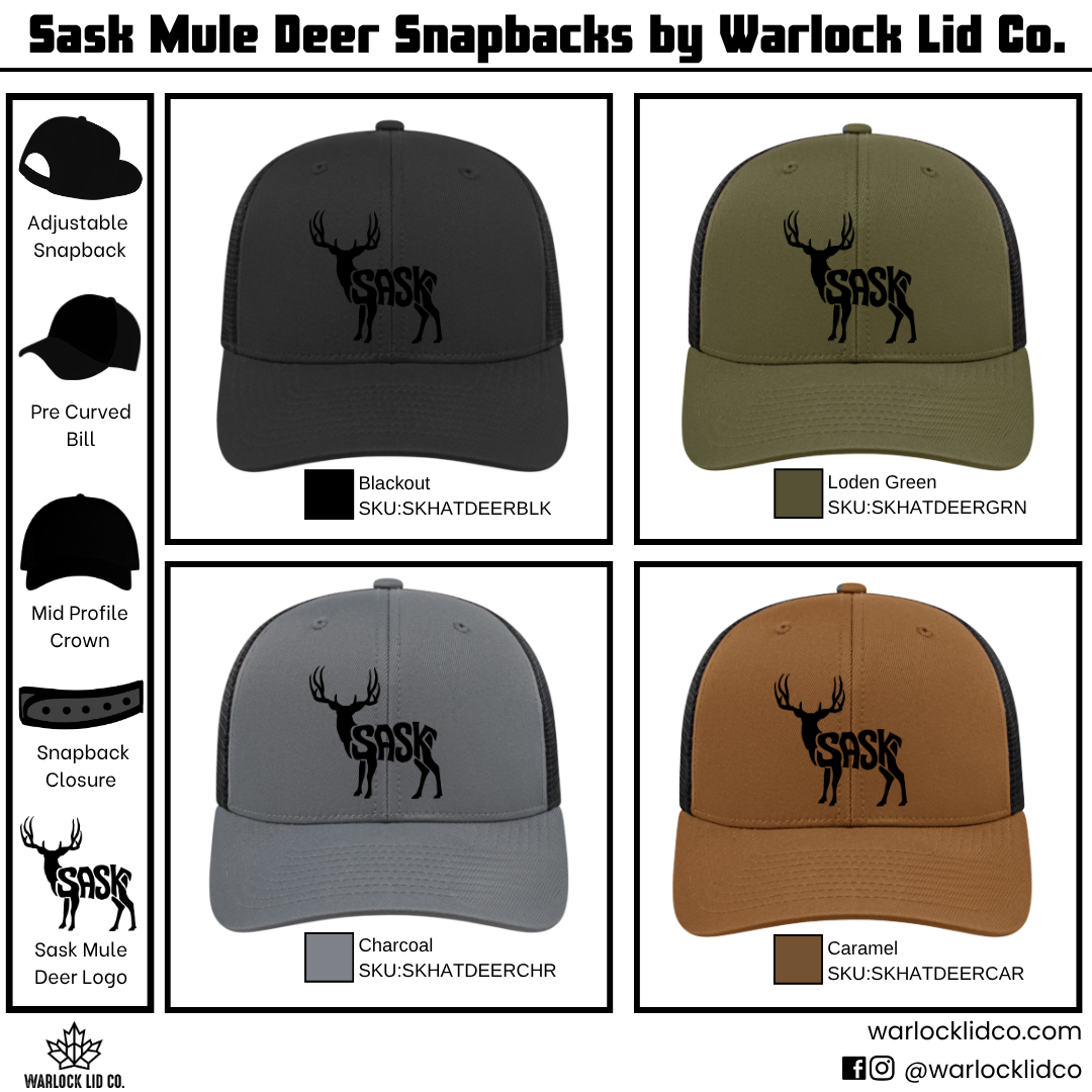 Sask Mule Deer Snapback Hats