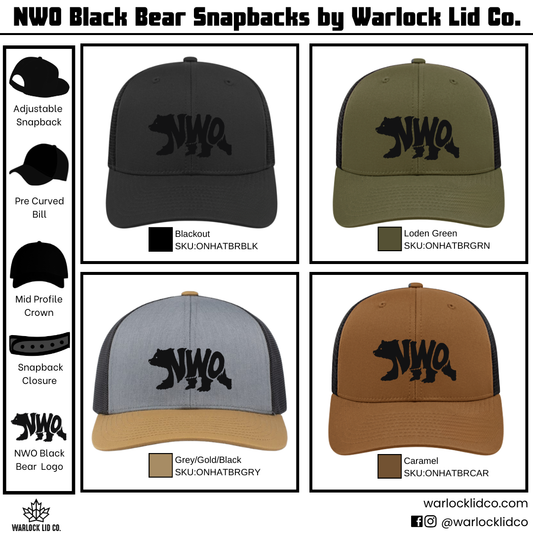 NWO Black Bear Snapback Hats