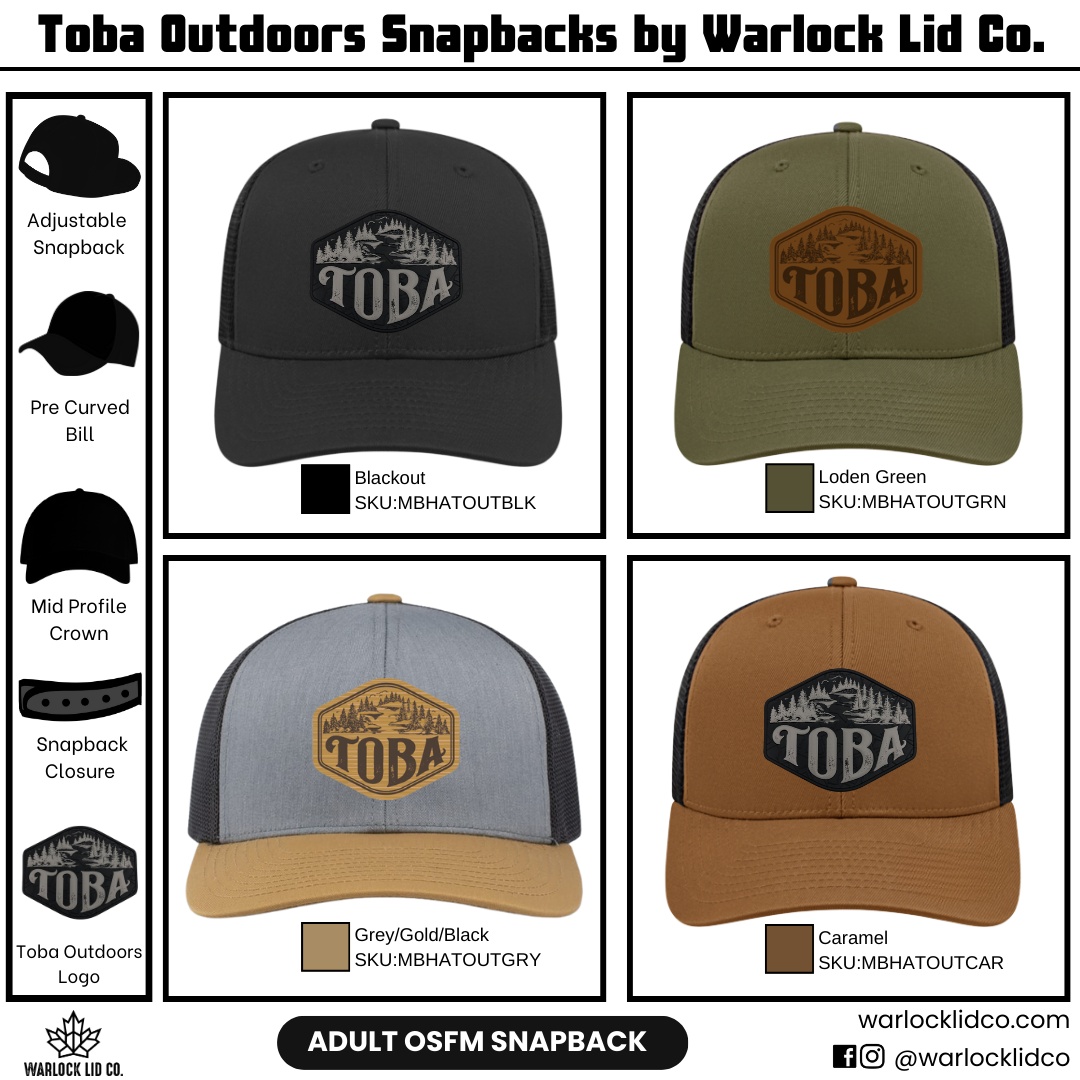 Toba Outdoors Snapback Hats