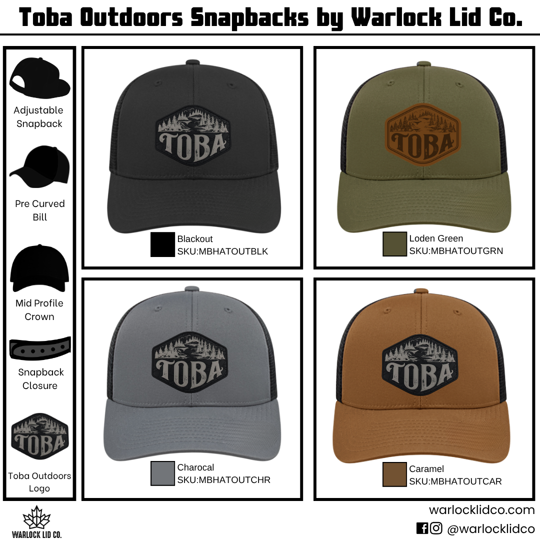 Toba Outdoors Snapback Hats