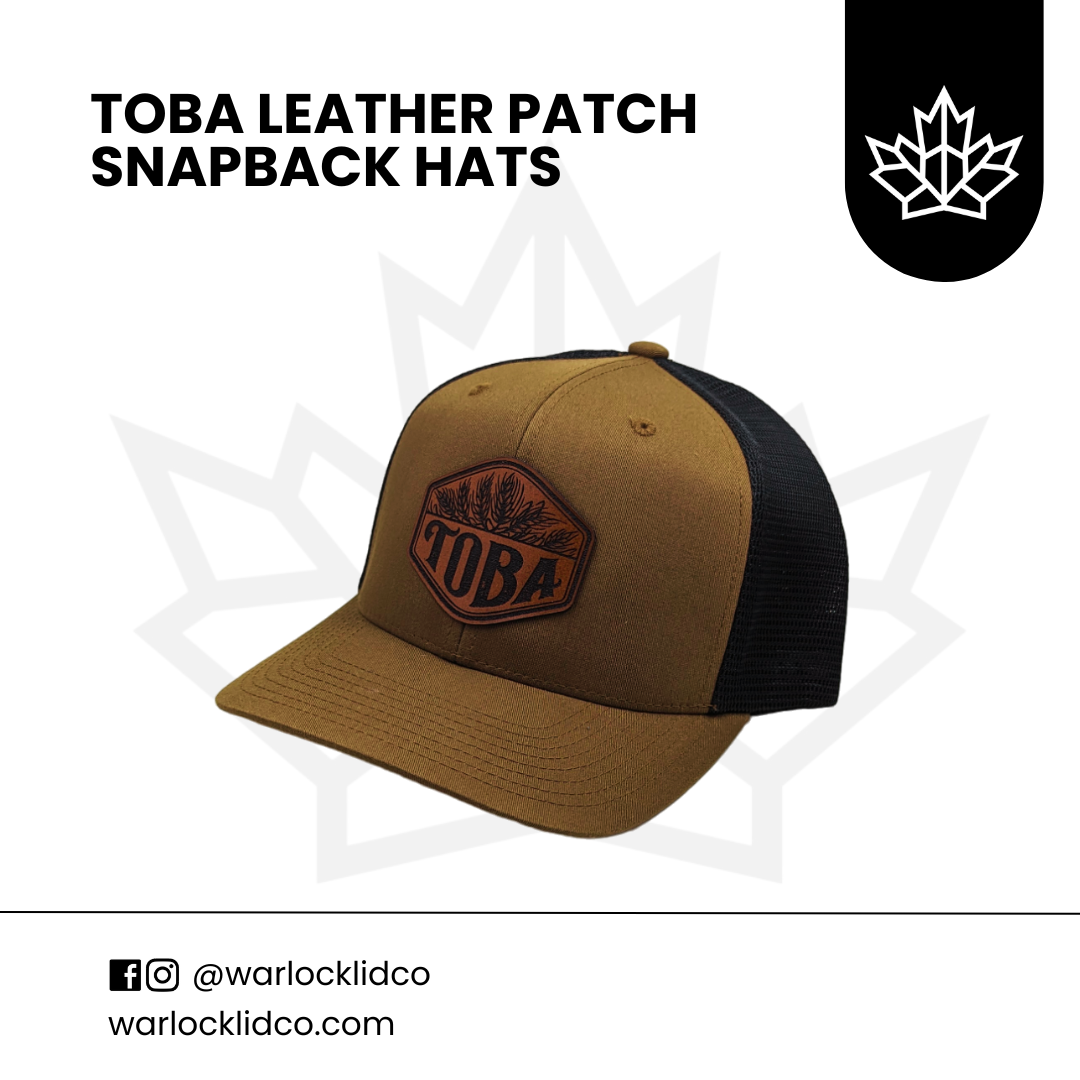 Toba Leather Patch Snapbacks | Warlock Lid Co | Adjustable trucker hat