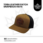 Toba Leather Patch Snapbacks | Warlock Lid Co | Adjustable trucker hat