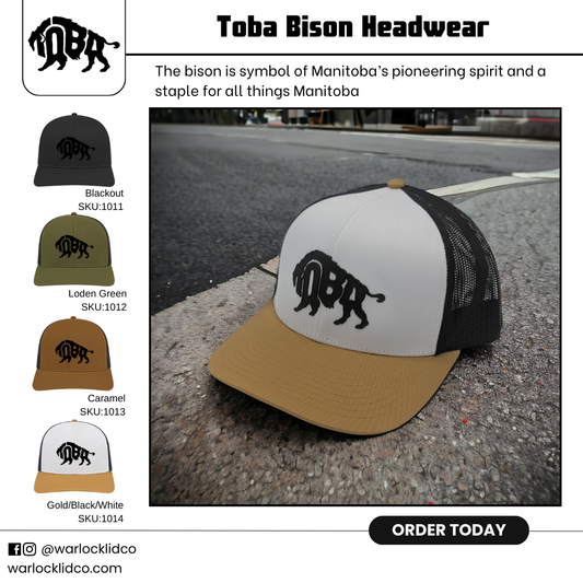 Toba Bison Snapback Hats  | Buffalo Bison Hat | Adjustable Cap