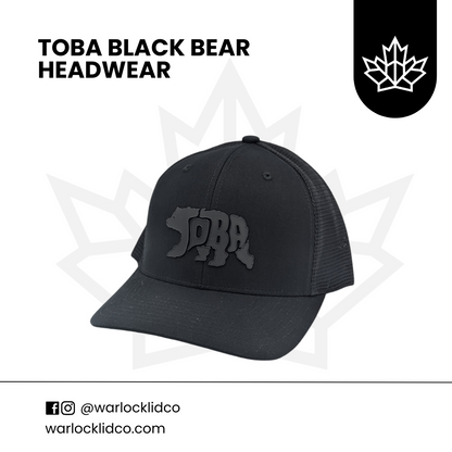 Toba Black Bear Snapback Hats  | Warlock Lid Co | Adjustable Cap