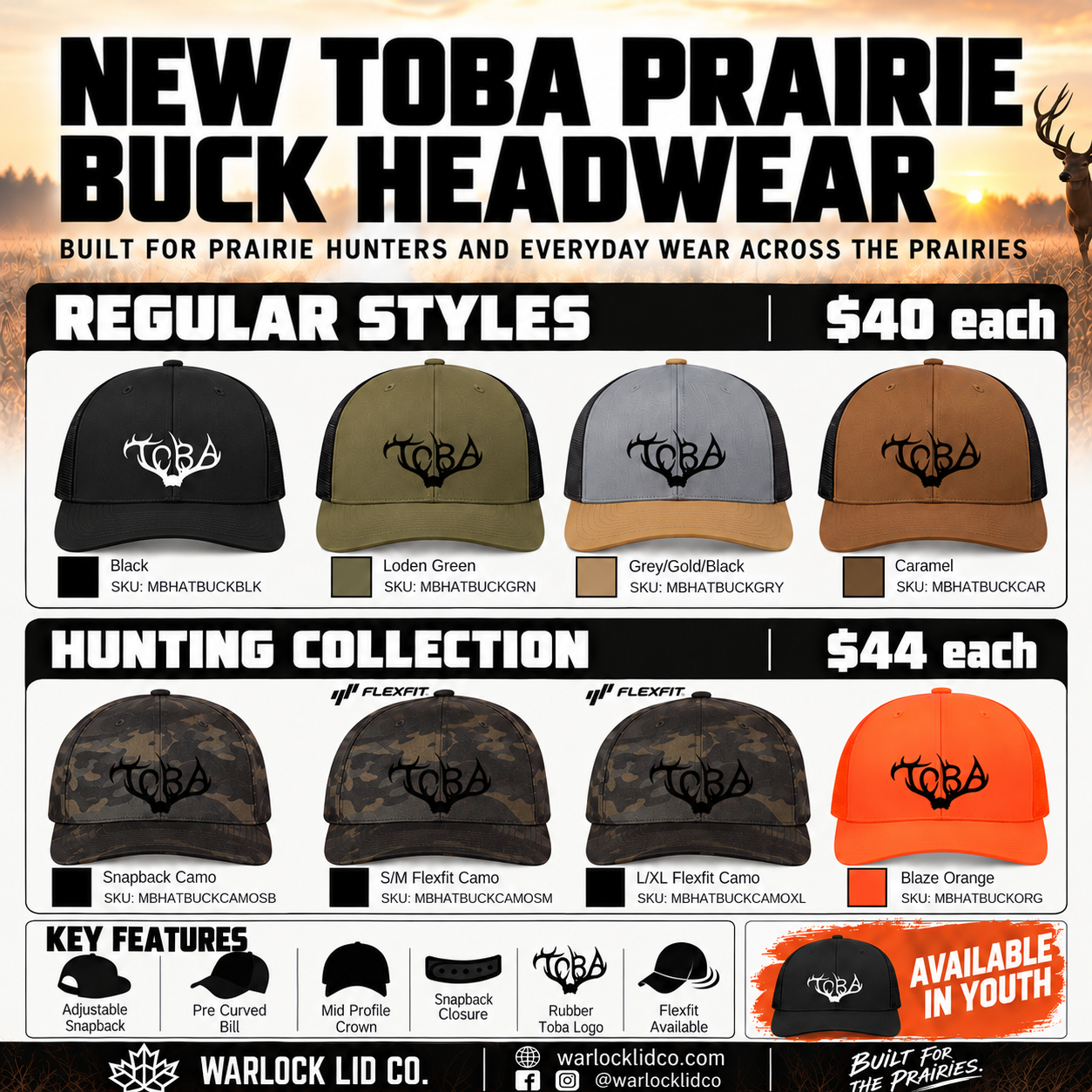 Toba Prairie Buck Headwear