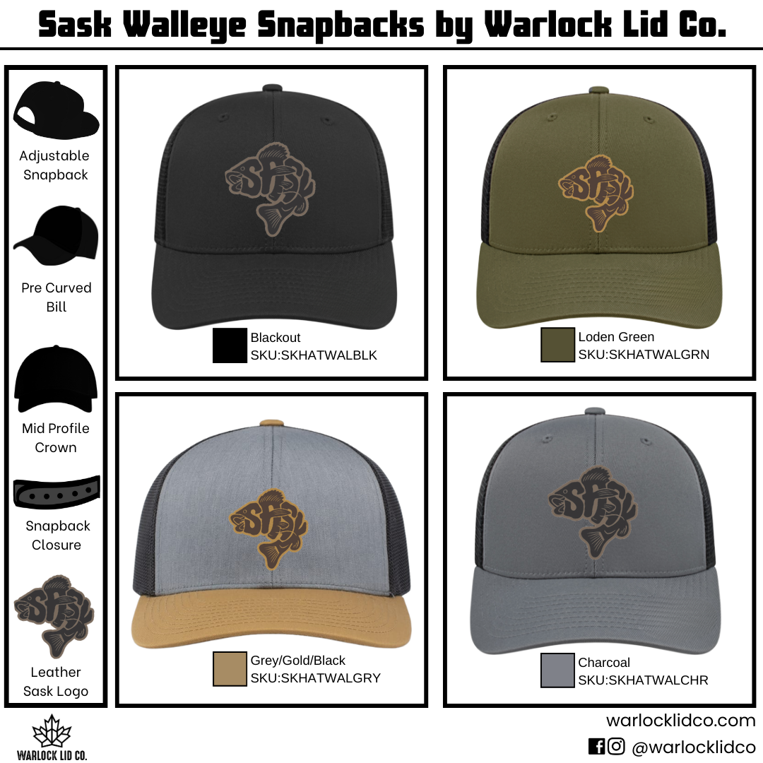 Sask Walleye Snapback Hats