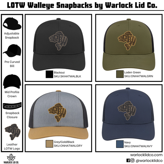 Lake of the Woods Walleye Snapback Hats