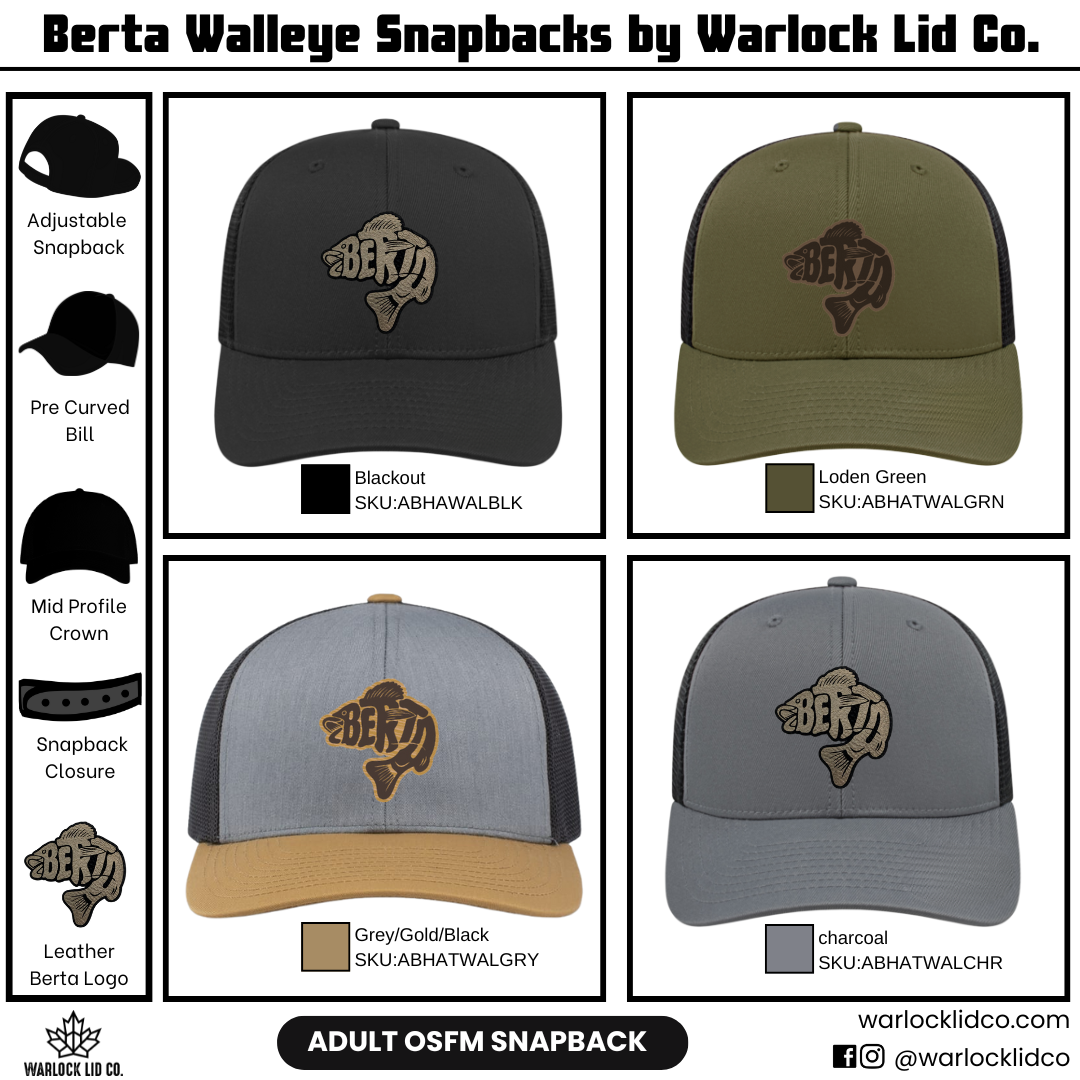 Berta Walleye Snapback Hats