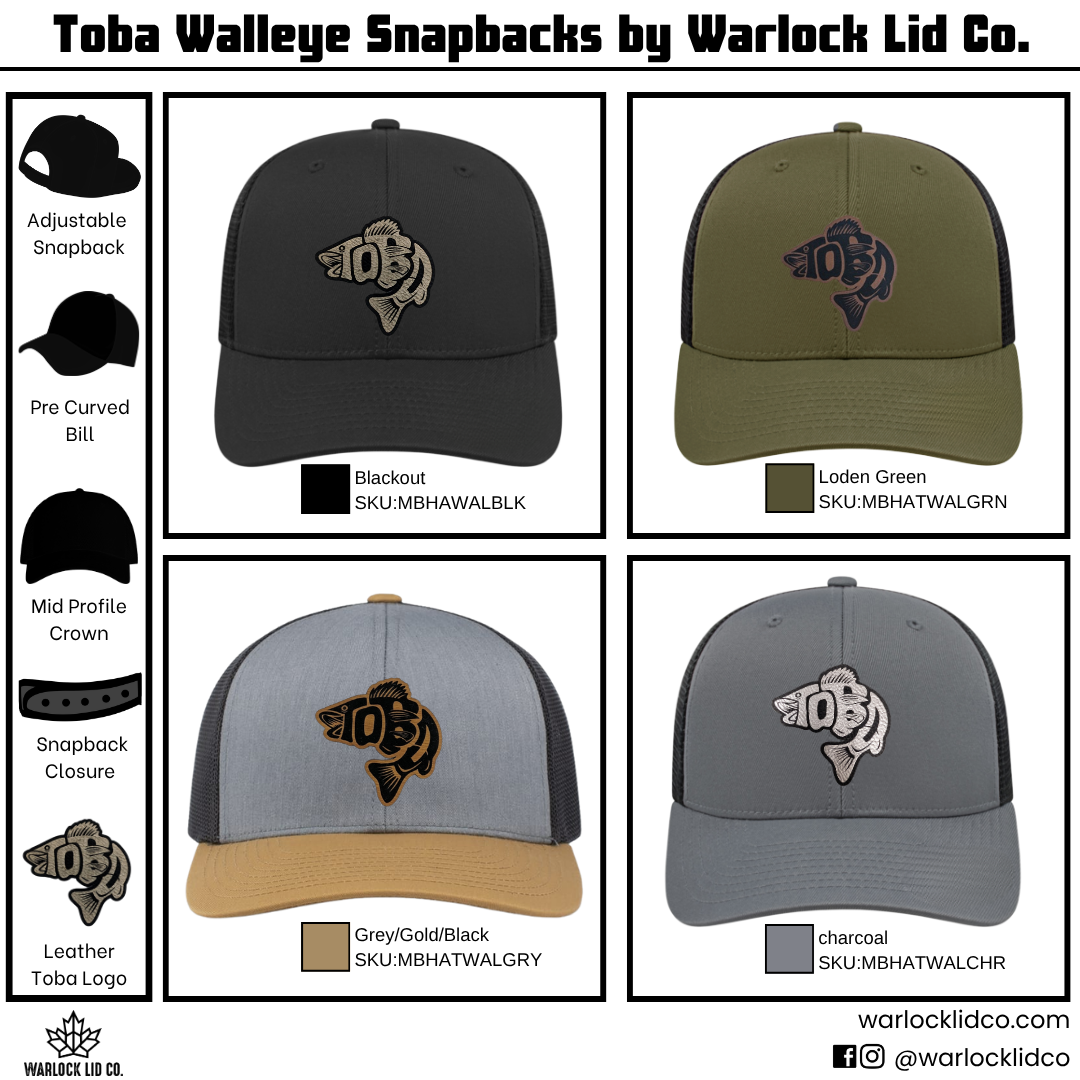 Toba Walleye Snapback Hats