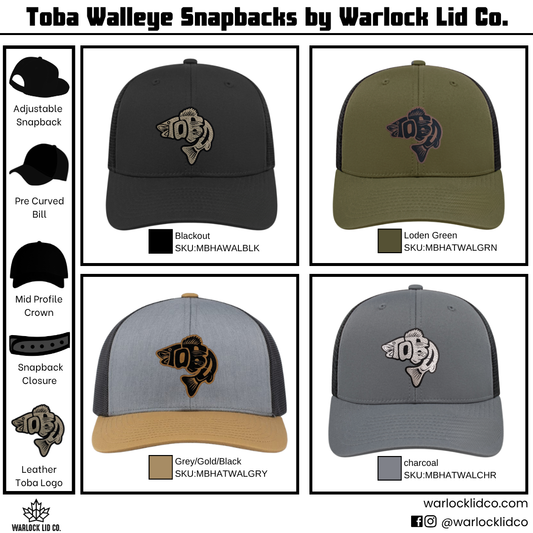 Toba Walleye Snapback Hats