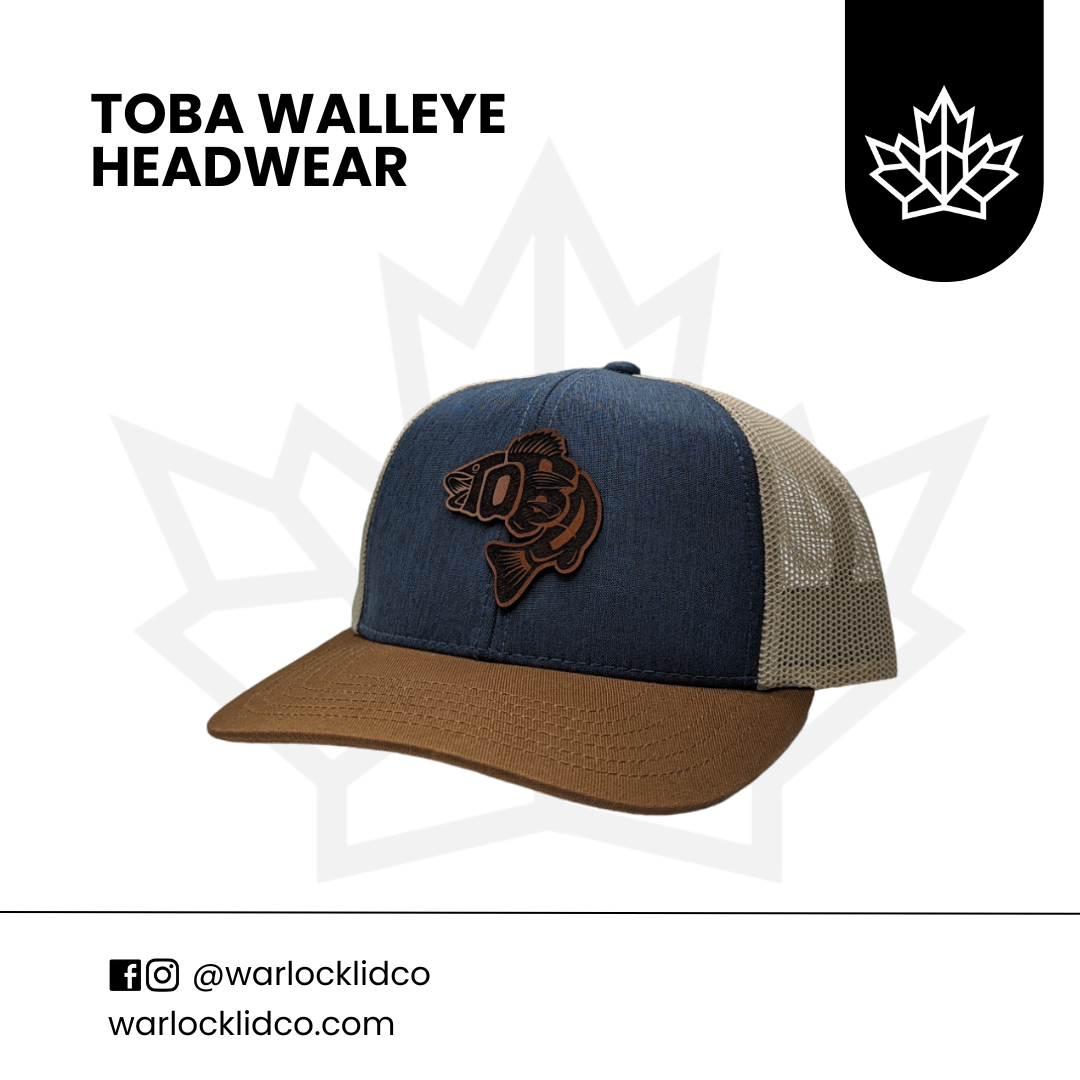 Toba Walleye Snapback Hats  | Warlock Lid Co | Adjustable Fishing Cap