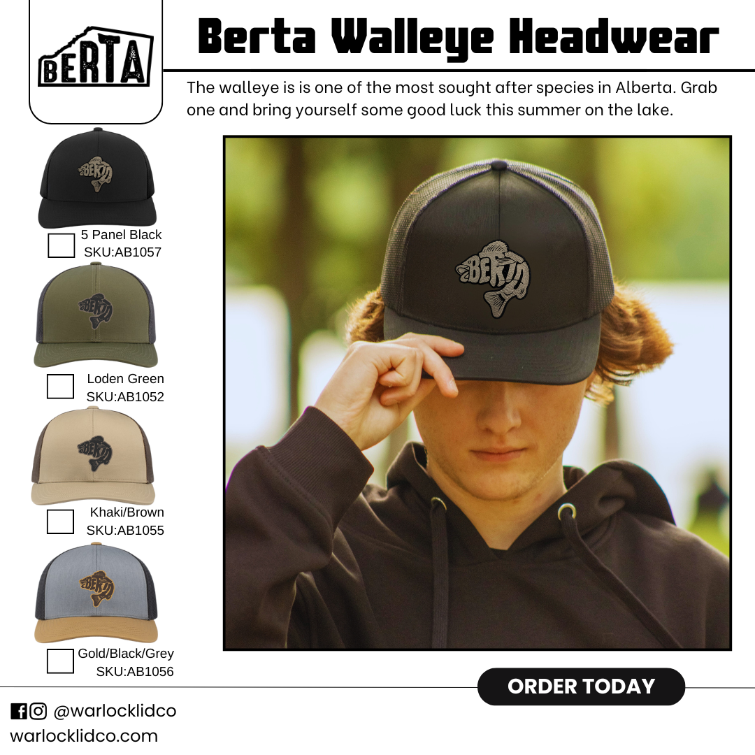 Berta Walleye Snapback Hats | Warlock Lid Co | Adjustable Leather Patch Hat